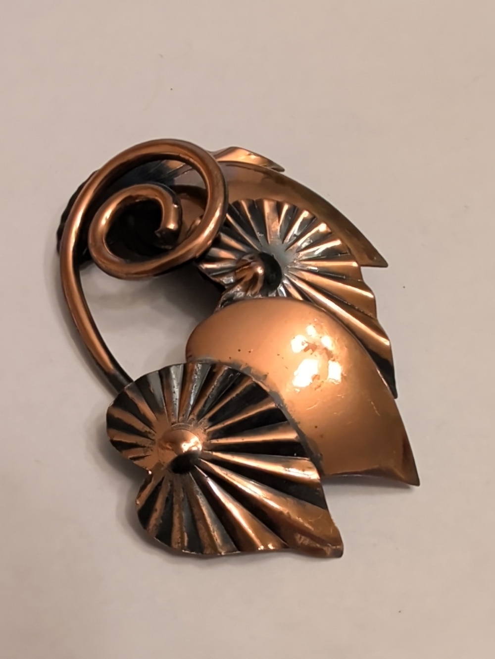 Copper-Tone Floral Leaf Pin Brooch - Women Jewelry
